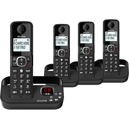 Alcatel F860 Voice Quad DECT Cordless Phone with Answering Machine 4 Handsets - Like New Alcatel
