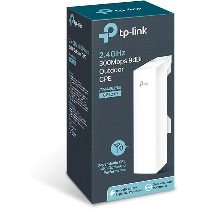 TP-Link CPE210 2.4GHz 300Mbps Outdoor CPE – 9 dBi High-Gain - New TP-Link