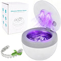 TechKen Ultrasonic Retainer Cleaner - 45kHz Dental Machine with UV Light - Portable for Dentures, Aligner, Mouthguard - White Gray - Damaged Box