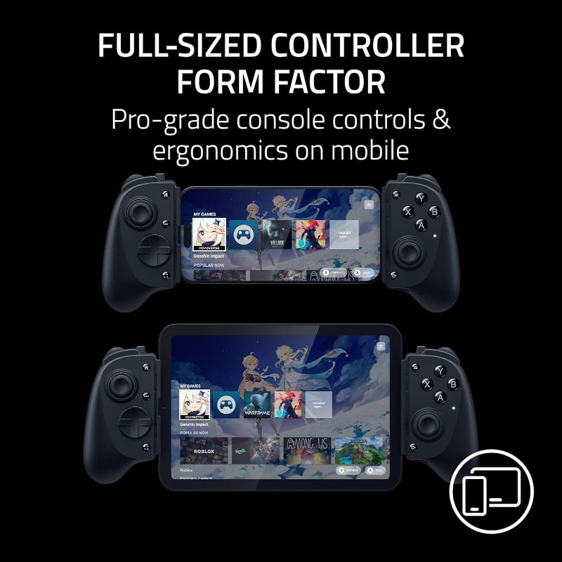 Razer Kishi V3 Pro Mobile Controller iPhone Android Tablet USB-C Plug Play Anti Drift Analog Sticks 12 Button Sensa Haptics Black - Like New Razer