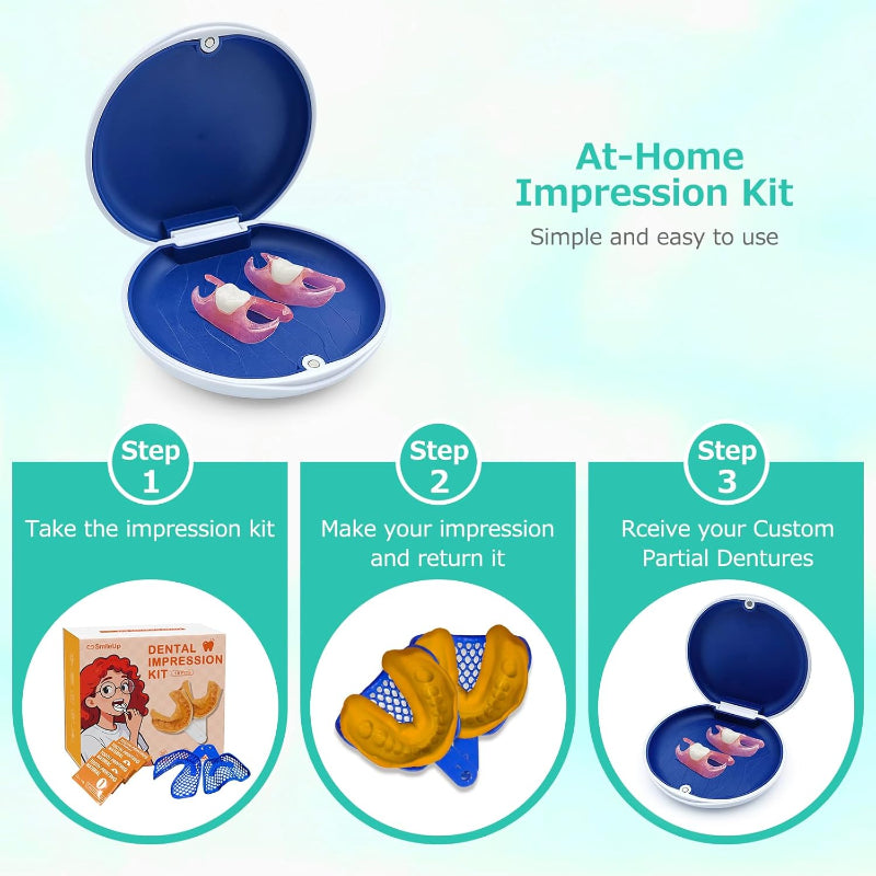 Custom Partial Dentures Removable False Teeth Top Bottom Smile Fit 2 Teeth - Good Hapefeey