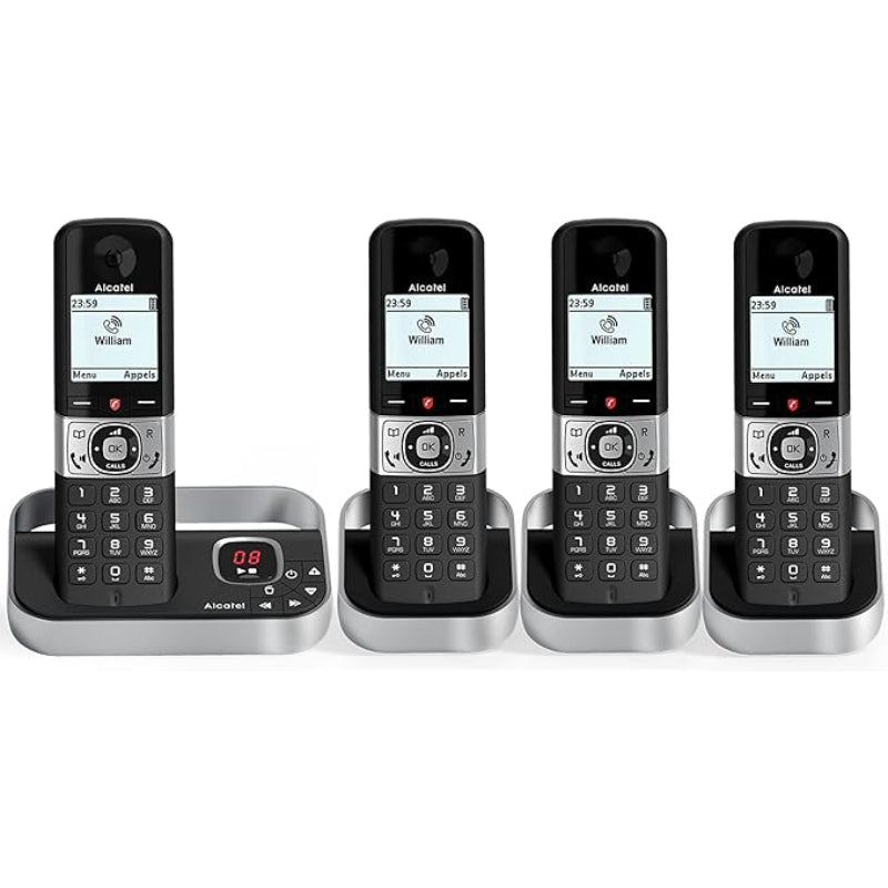 Alcatel F890 Voice Quad DECT Cordless Phone 4 Handsets Answering Machine - New Alcatel