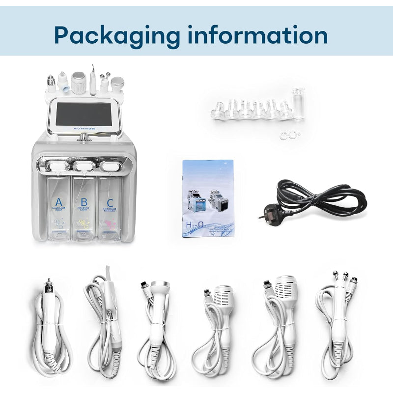 Hydrogen Oxygen 6-in-1 Facial Machine LED Aqua Hydrodermabrasion Skin Care RF attachment not included - Like New Jargrovs