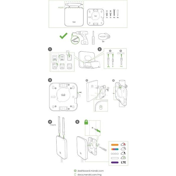 Cisco MG21E Meraki CAT 6 LTE Cellular Gateway Cisco