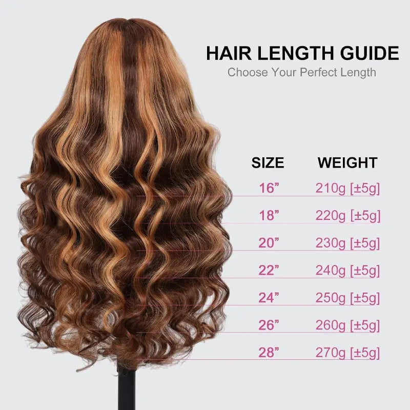 Body Wave HD Lace Front Human Hair Wig 200% Density 13x5 4/27 Blonde 20 Inch - Like New Smilenice