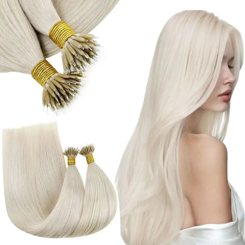 Nano Hair Extensions 20 Inch Human Hair Blonde #800 Like