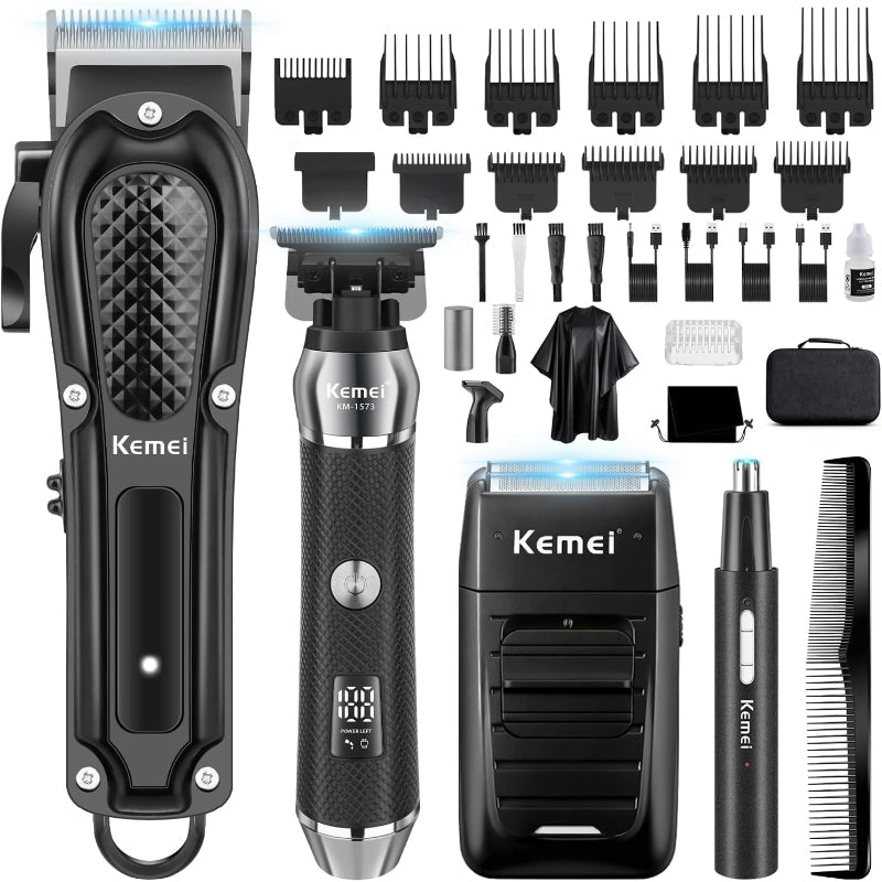 KEMEI Professional Hair Clippers Cordless Barber Trimmer Grooming Kit USB - Like New The Outlet Shop