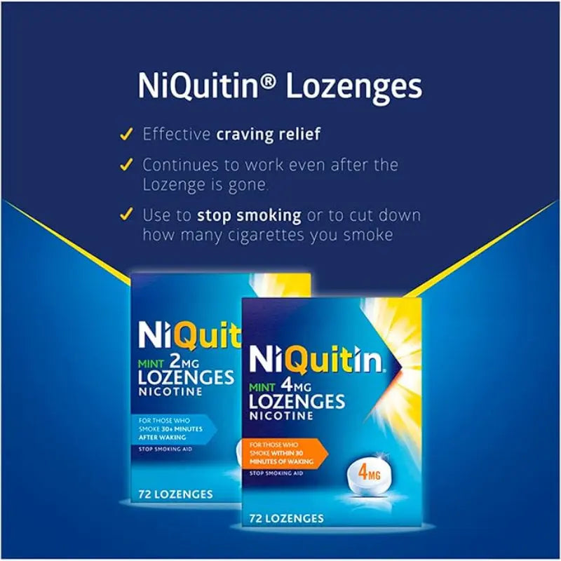 NiQuitin Mint Nicotine Lozenges 2mg - 72 Pack Exp 05/26 - New NiQuitin