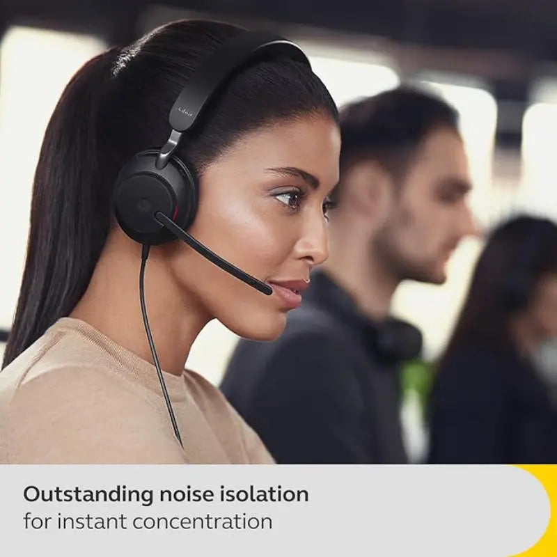 Jabra Evolve2 40 SE Wired Stereo Headset – Noise Cancelling, 3-Mic, USB-A, MS Teams - Refurbished Jabra