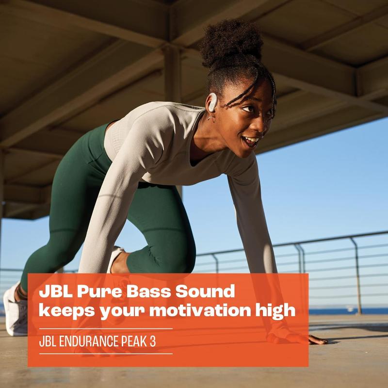 JBL Endurance Peak 3 Wireless Earbuds – IP68 Waterproof Sport Headphones Black - New JBL
