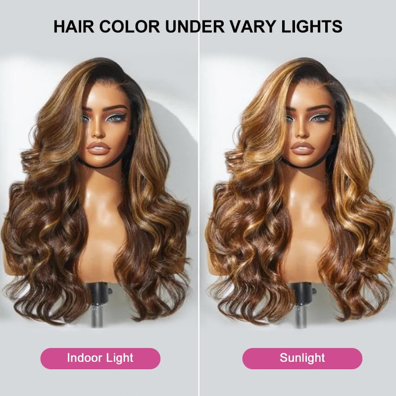 Body Wave HD Lace Front Human Hair Wig 200% Density 13x5 4/27 Blonde 20 Inch - Like New Smilenice
