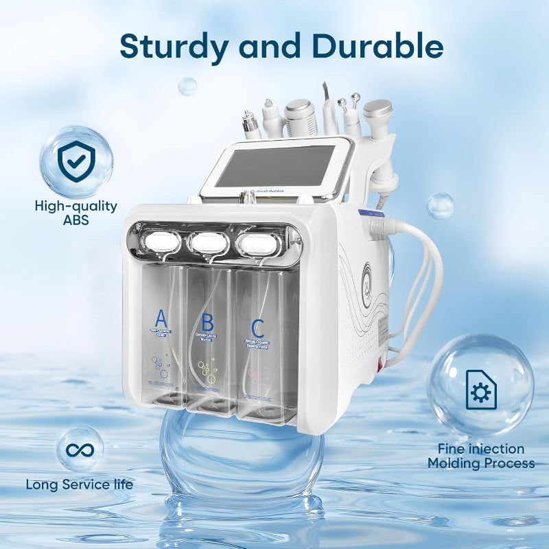 Hydrogen Oxygen 6-in-1 Facial Machine LED Aqua Hydrodermabrasion Skin Care RF attachment not included - Like New Jargrovs