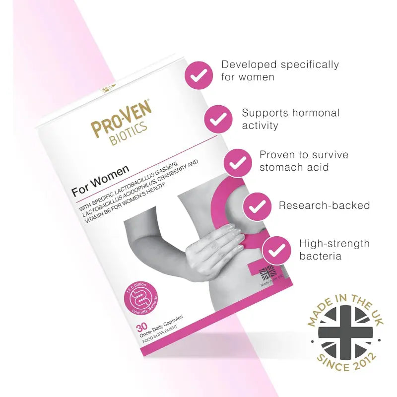 Pro-Ven Women Probiotics 17.5B CFU Cranberry 30 Capsules Hormone Help Best Before 11/2026 - New Pro-Ven