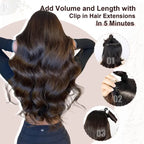XDhair Clip In Human Hair Extensions 18 Inch Ash Brown 120g 6pcs - New XDhair