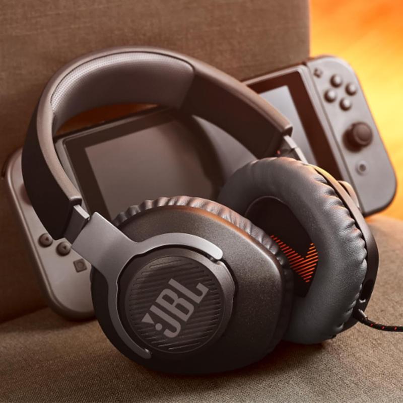 JBL Quantum 100 Gaming Headset – Wired Over-Ear Headphones with Flip-Up Mic – Black - New JBL