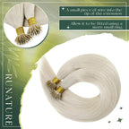 RUNATURE Nano Hair Extensions 20 Inch Human Hair Blonde #800 50g - Like New RUNATURE