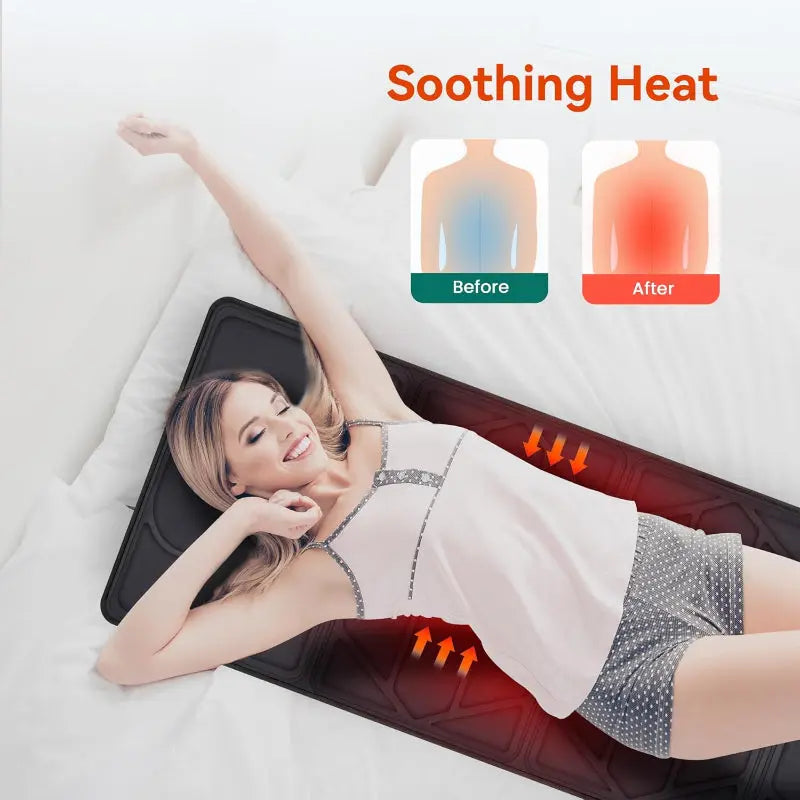 Snailax Full Body Massage Mat Heat 10 Motor Back Massager Pad Relaxation - Like New Snailax