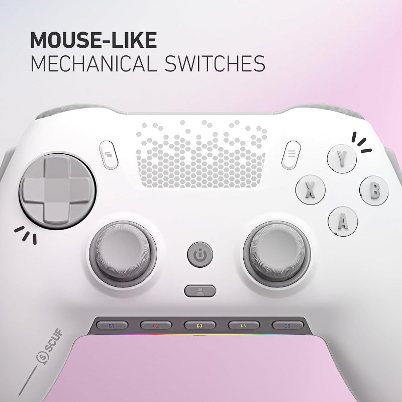 SCUF Envision Pro Wireless PC Controller Remappable G Keys White iCUE - Very Good SCUF