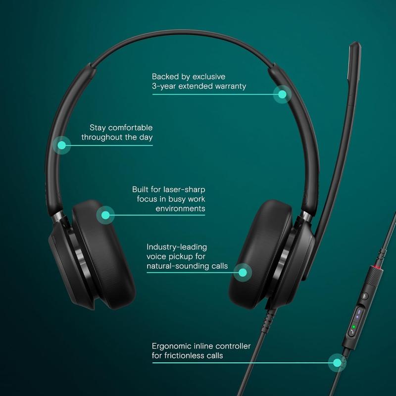 EPOS Impact 760 Wired Headset Professional Business Headphones with Crystal-Clear Audio - New Epos