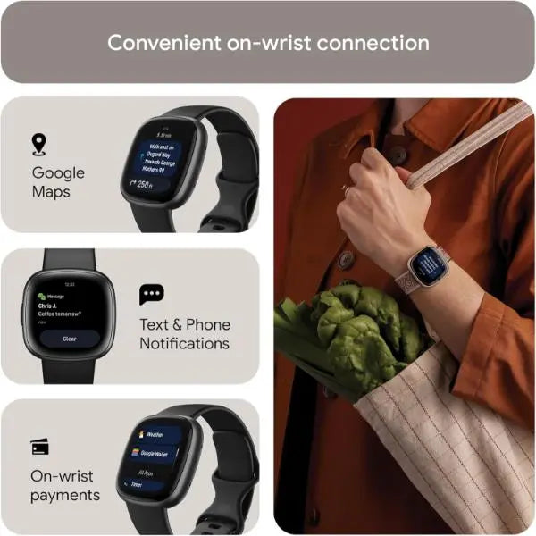 Fitbit Versa 4 Fitness Smartwatch - Graphite/Black Fitbit
