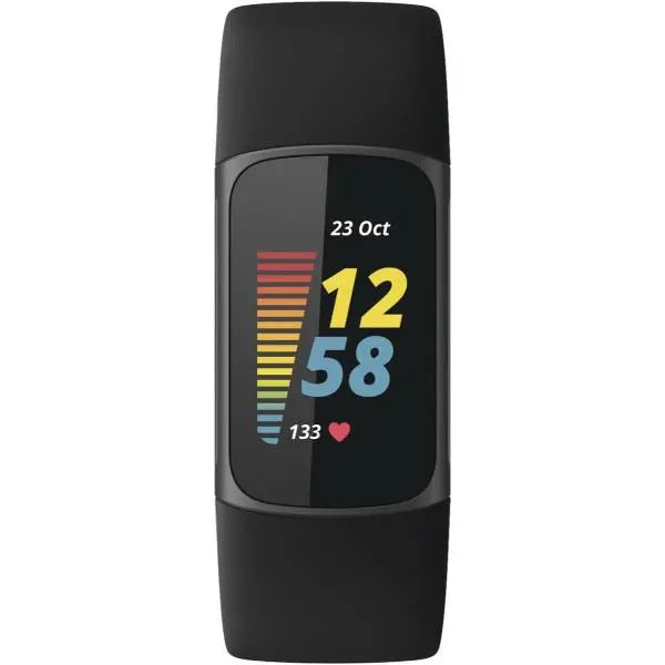 Fitbit Charge 5 Smart Fitness Tracker Watch Black / Graphite Stainless Steel - Refurbished Fitbit