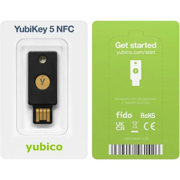 Yubico YubiKey 5 NFC Two Factor Authentication Security KeyFits USB-A x2 - New Yubico