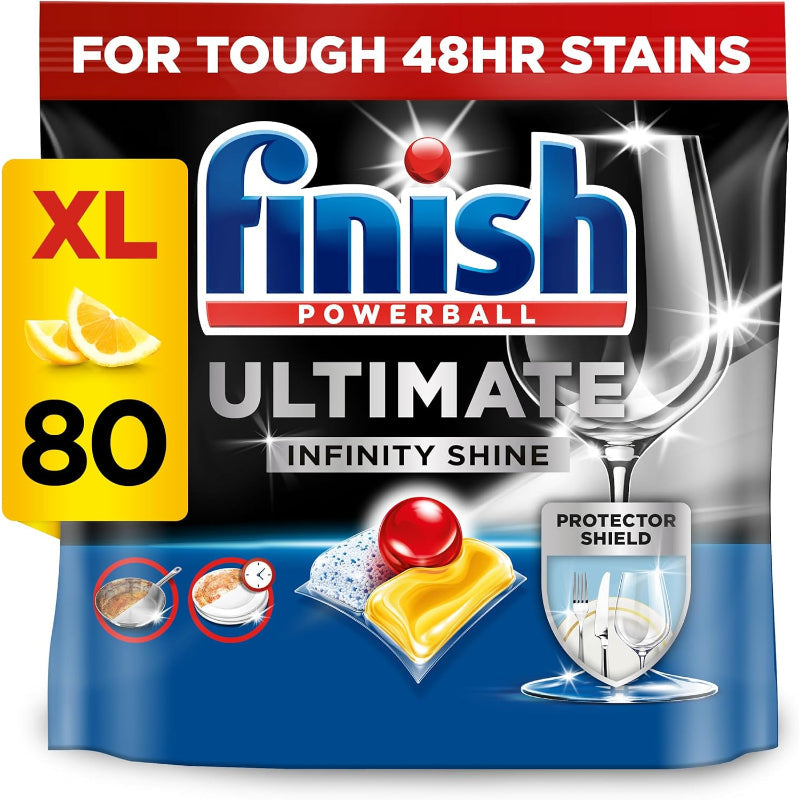 Finish Ultimate Infinity Shine Dishwasher Tablets Lemon Sparkle 80 Pack - New The Outlet Shop