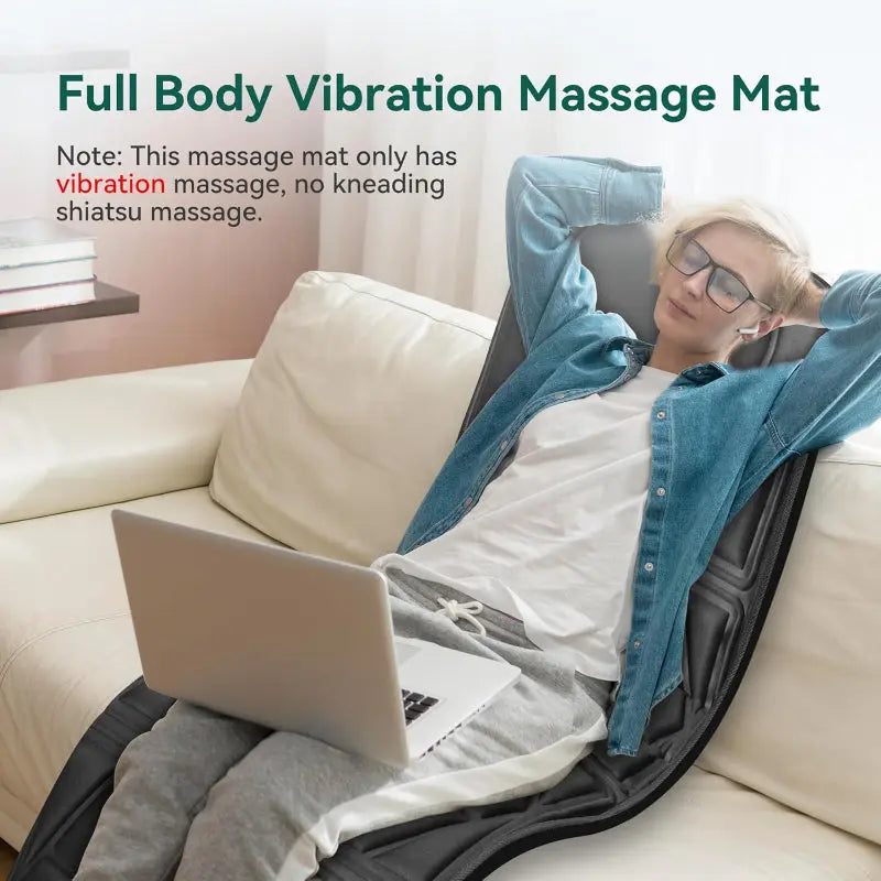 Snailax Full Body Massage Mat Heat 10 Motor Back Massager Pad Relaxation - Like New Snailax
