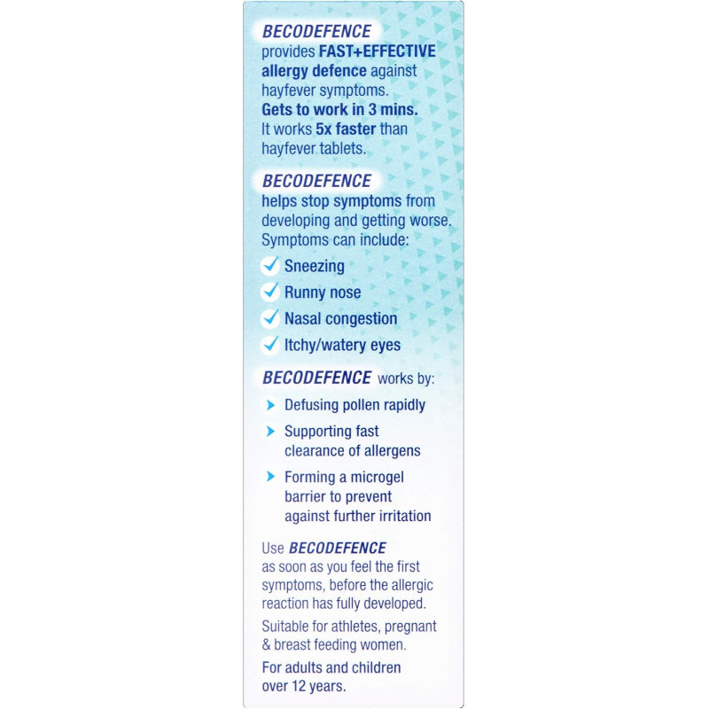 Becodefence Nasal Spray Allergy Hay Fever Relief 3 Pack 120 Sprays Non-Drowsy - New Becodefence