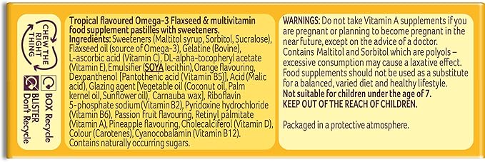 Bassetts Vitamins 7-11 Years Omega 3 Multivitamins Tropical Flavour 30 Gummies 06/26 - New The Outlet Shop