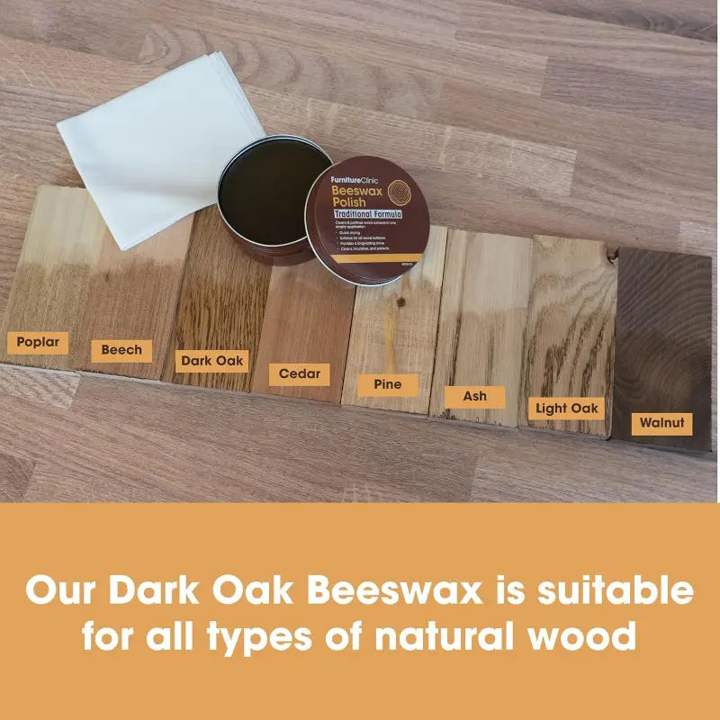 Furniture Clinic Natural Oak Beeswax Polish 200ml Wood Furniture Wax Finish - New Furniture Clinic