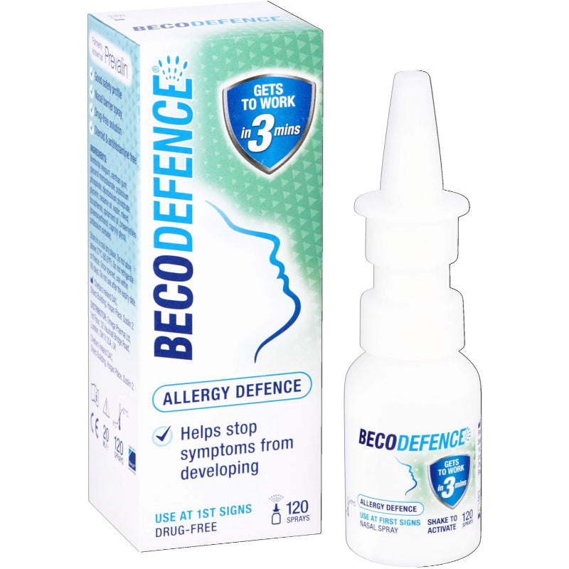 Becodefence Nasal Spray Allergy Hay Fever Relief 3 Pack 120 Sprays Non-Drowsy - New Becodefence