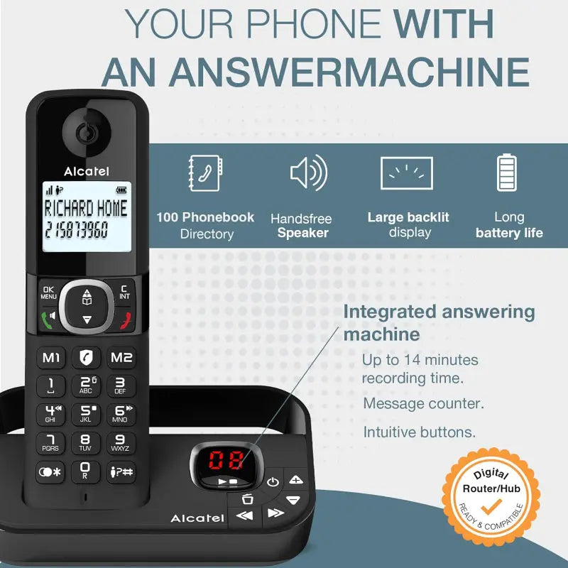 Alcatel F860 Voice Trio DECT Cordless Phone 3 Handsets Answering Machine - New Alcatel