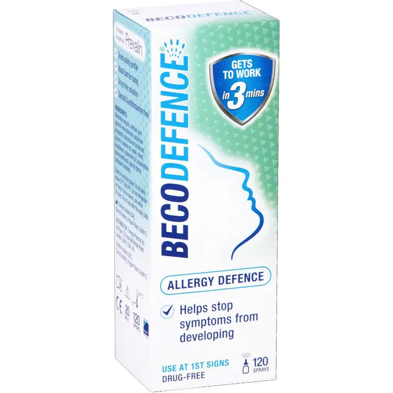 Becodefence Nasal Spray Allergy Hay Fever Relief 3 Pack 120 Sprays Non-Drowsy - New Becodefence