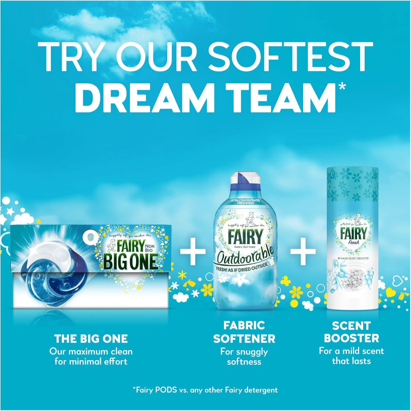 Fairy Big One Non Bio Pods 23 Wash Stain Odour Removal Sensitive Skin - New The Outlet Shop