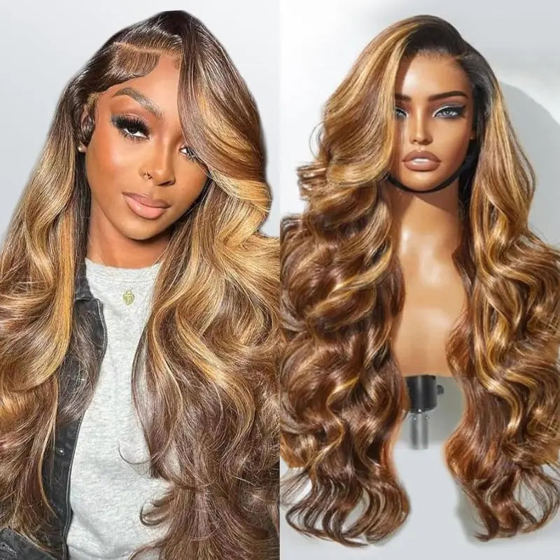 Body Wave HD Lace Front Human Hair Wig 200% Density 13x5 4/27 Blonde 20 Inch - Like New Smilenice