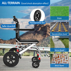 12 Inch Ultra Lightweight Wheelchairs for Adults,Wheelchairs Folding Lightweight with Handbrake and Swing-Away Footrest,45cm Widened Seat Travel Wheelchair with Storage Bag,No Assembly Required - Damaged Box