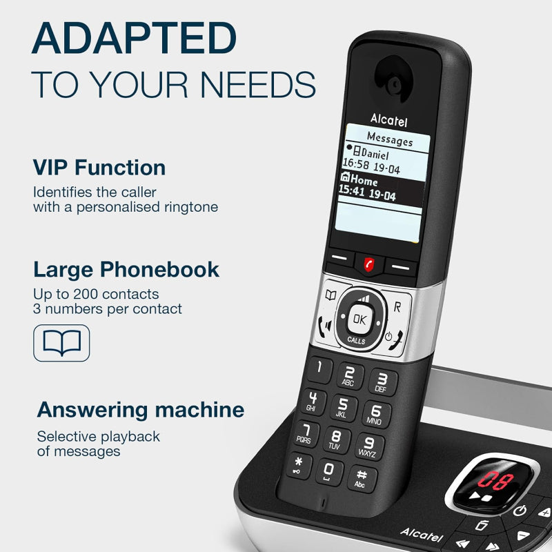 Alcatel F890 Voice Quad DECT Cordless Phone 4 Handsets Answering Machine - New Alcatel