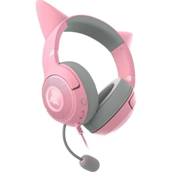 Razer Kraken Kitty Ears V2 Wired RGB Headset 40mm Drivers 7.1 Sound - Pink - Refurbished Razer