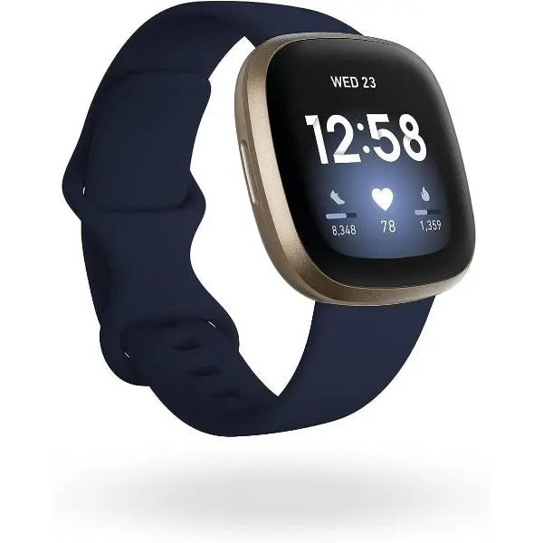 Fitbit Versa 3 Smart Watch With Alexa & Google - Midnight & Soft Gold Fitbit