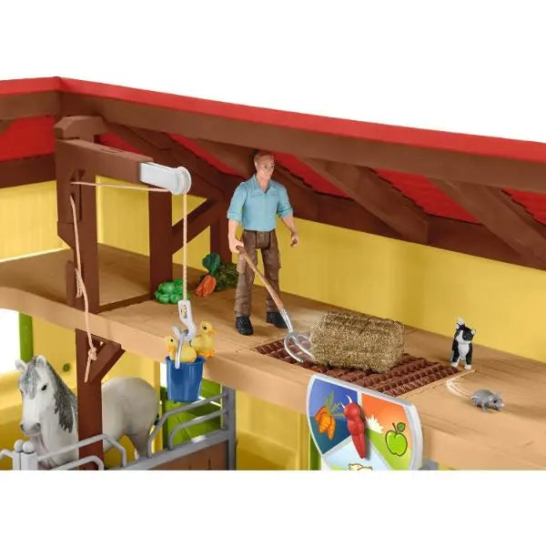 Schleich Farm World 42485 Horse Stable With 2 Horses And Accessories Schleich