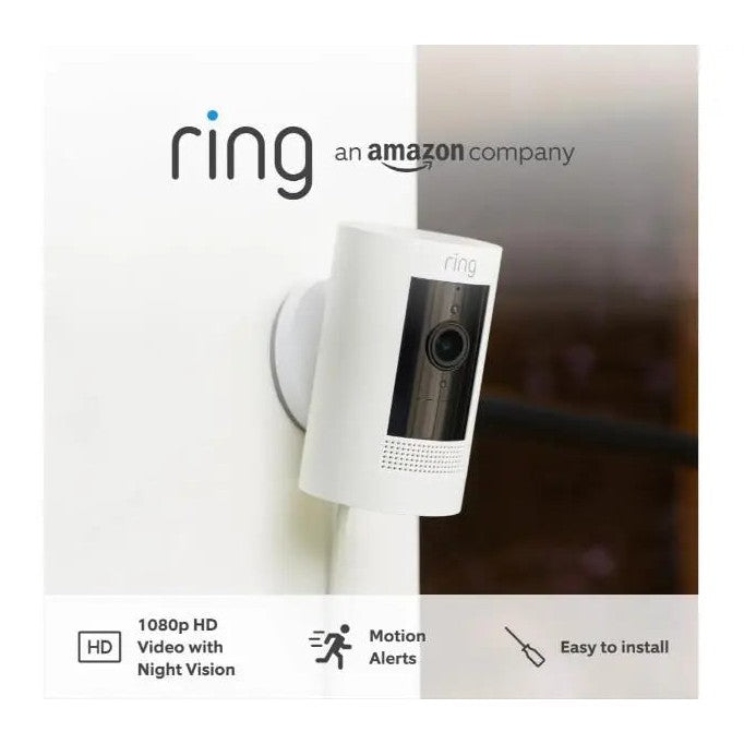 Ring Outdoor Camera Plug In Stick Up Cam HD Security Camera White Ring