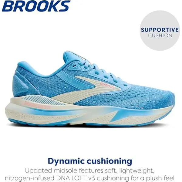Brooks Adrenaline GTS 24 Womens Trainers UK Size 8 Bonnie Blue / Grey / Pink - New Brooks