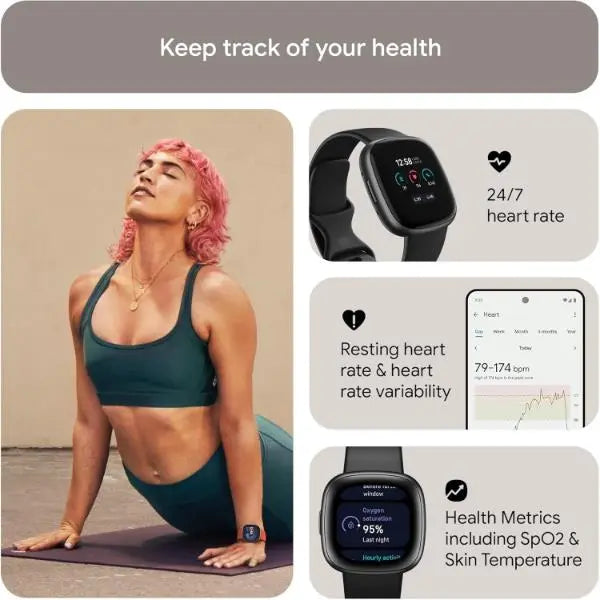 Fitbit Versa 4 Fitness Smartwatch - Graphite/Black Fitbit
