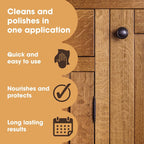 Furniture Clinic Natural Oak Beeswax Polish 200ml Wood Furniture Wax Finish - New Furniture Clinic