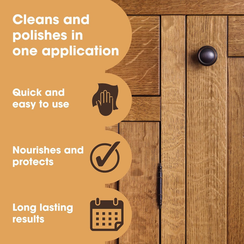 Furniture Clinic Natural Oak Beeswax Polish 200ml Wood Furniture Wax Finish - New Furniture Clinic
