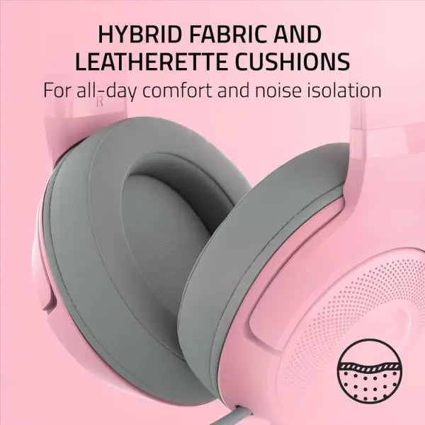 Razer Kraken Kitty Ears V2 Wired RGB Headset 40mm Drivers 7.1 Sound - Pink - Refurbished Razer