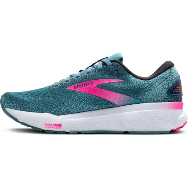 Brooks Ghost 16 Womens Running Trainer UK Size 5.5 Blue / Pink / Moroccan Blue - New Brooks