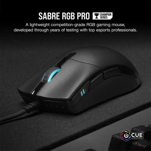 Corsair Sabre RGB Pro Wired FPS MOBA Ergonomic Gaming Mouse Black - New Corsair