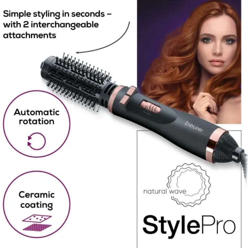 Beurer HT80 Rotating Hot Air Styling Brush – For Volume, Smooth Styling & Sleek Waves - New Beurer